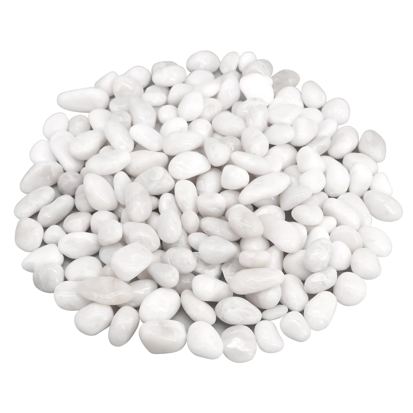 Fish Tank Rocks,Landscaping Pebbles,Decorative Ornamental Pebbles Garden,Landscaping Stones Gravel Filler for Home Decoration Flower Bed Fish Tank Plants Vases Succulents (5 Pounds, White)