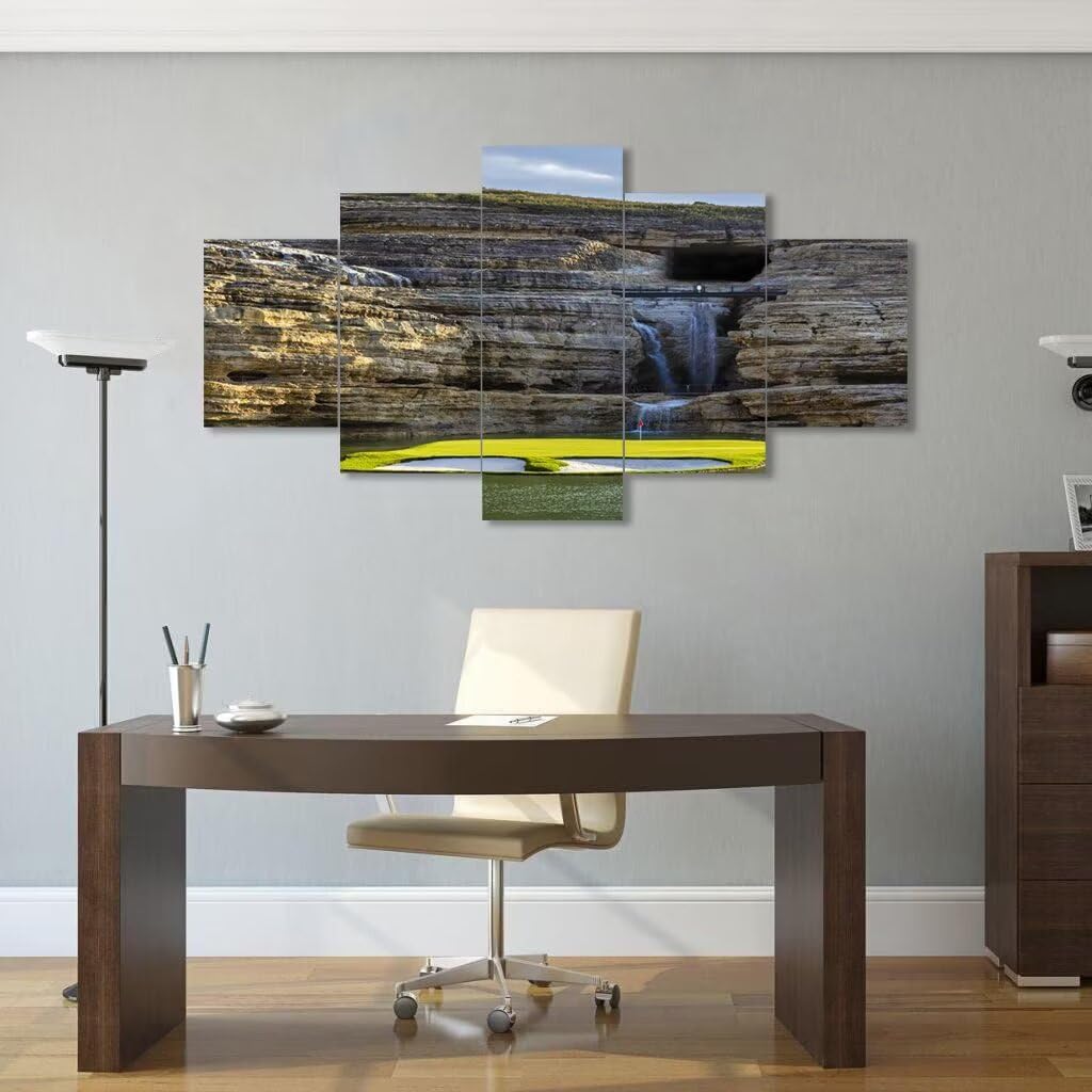 chenchenArt Payne's Valley Golf Course 19th Hole Wall Art for Living Room Bedroom Bathroom Home Decorations Payne's Valley Golf Course Picture Poster Canvas Prints Framed Ready to Hang(50''W x 24''H)