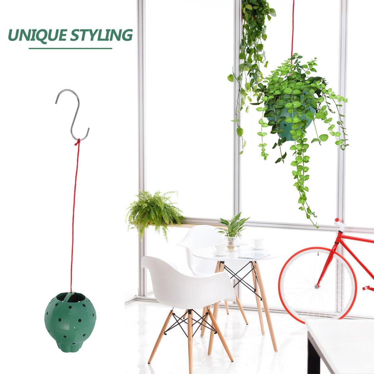 BESPORTBLE 5pcs Hanging Strawberry Planters with Side Openings, Round Multi-Hole Succulent Pots for Seed Starting and Garden Plants, Sturdy Hanging Flower Pots for Indoor and Outdoor Use