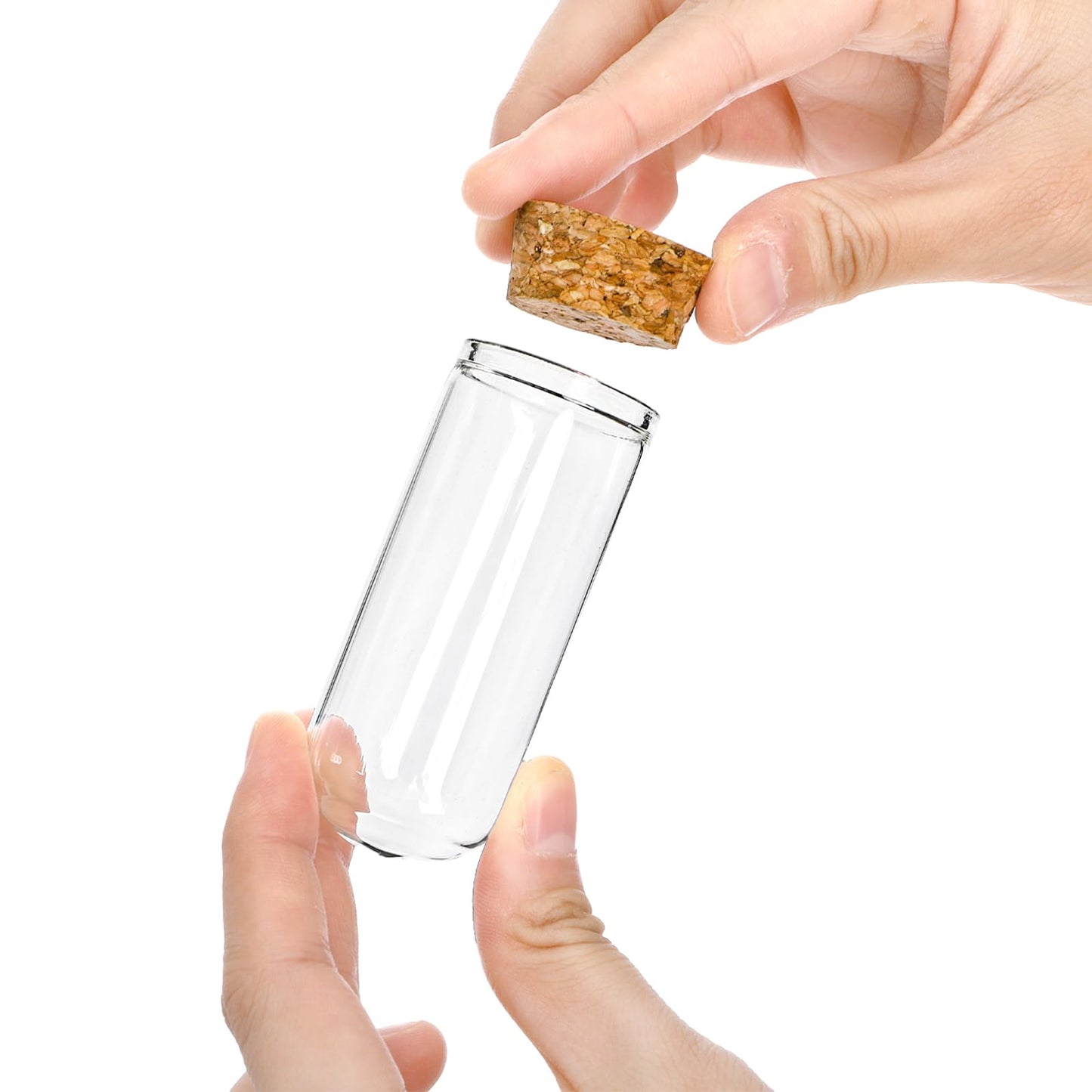 Mezchi 50 Pack 40 ml Glass Cloche Dome, 3 Inch Small Glass Bottles with Cork Stoppers, Decoration Message Bottle Vial Cork for Candy, DIY Art Crafts, Wedding Party Favors
