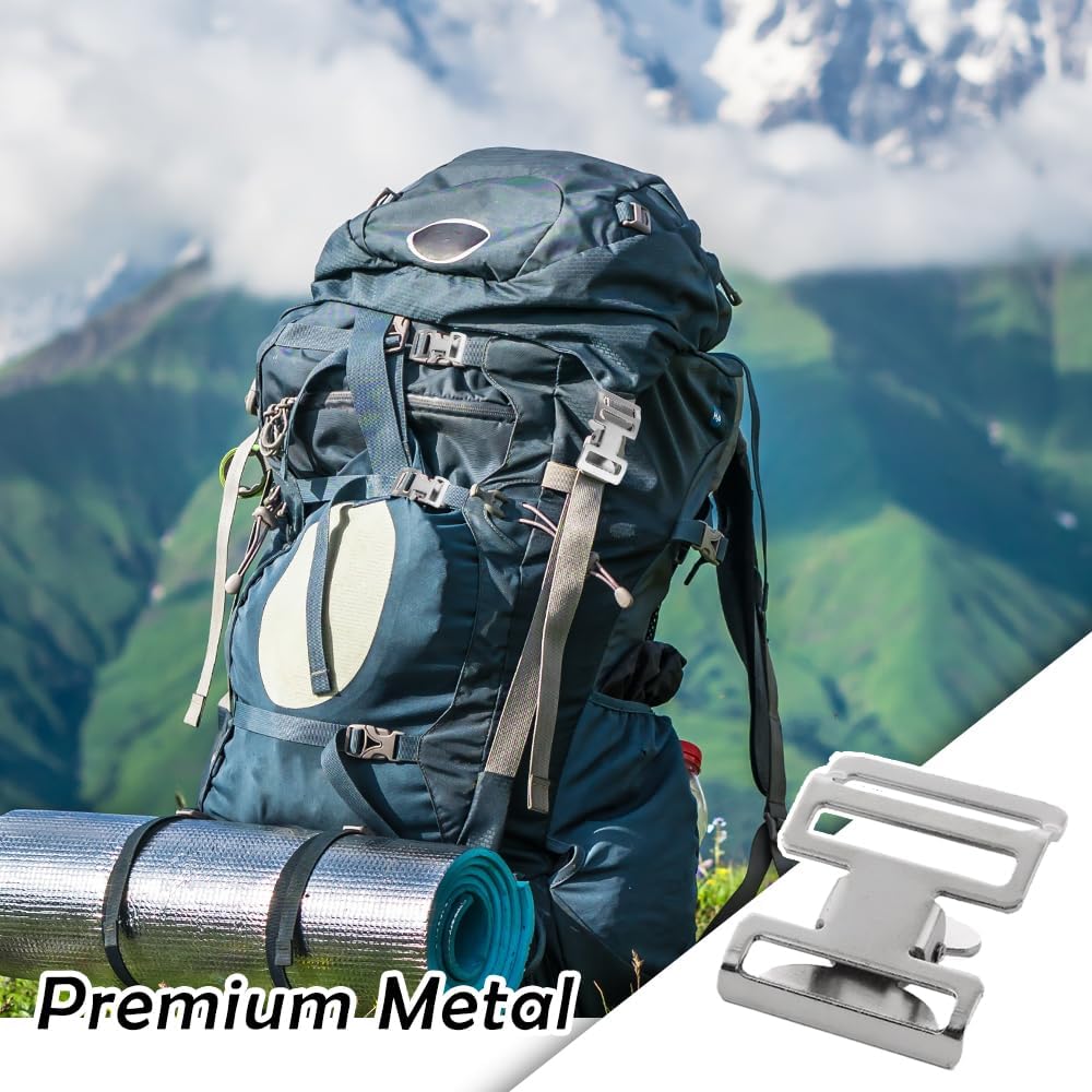 Golf Glove Clip and Belt Holder, 4 Pack Metal Backpack Webbing Clamp Buckle, Work Safety Glove Keeper with Metal Clips Carabiner for Construction Gloves, Golf Accessories for Outdoor Camping, Silvery
