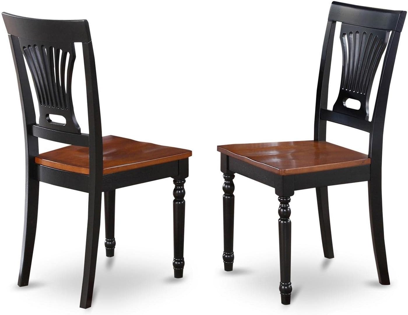 East West Furniture SUPL3-BCH-W 3 Piece Dining Set Contains a Round Dining Room Table with Dropleaf & Shelves and 2 Kitchen Chairs, 42x42 Inch, Black & Cherry