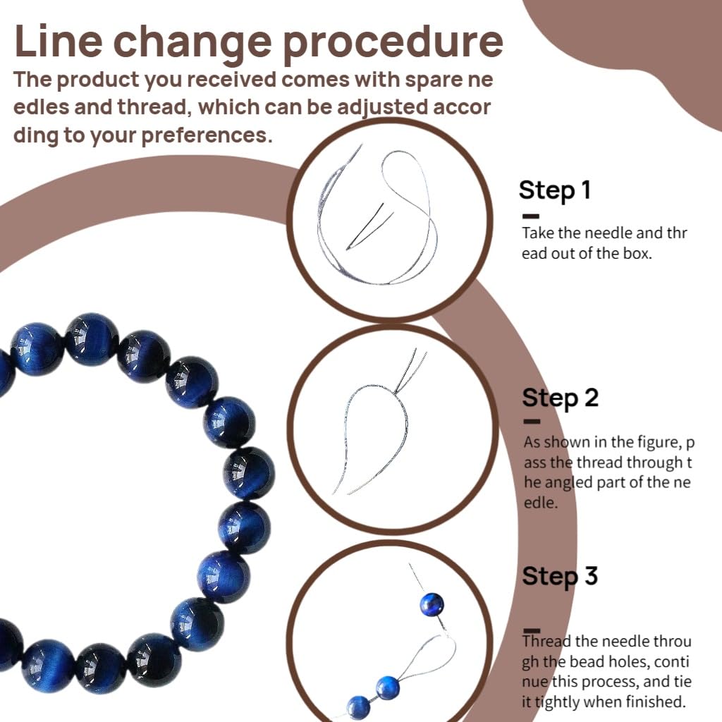 merihong Handmade Yoga Stretch Elastic Bracelet Natural Stone Crystal Healing Power Energy Gifts for Unisex Adult 6mm （Rose Quartz） (Obsidian)