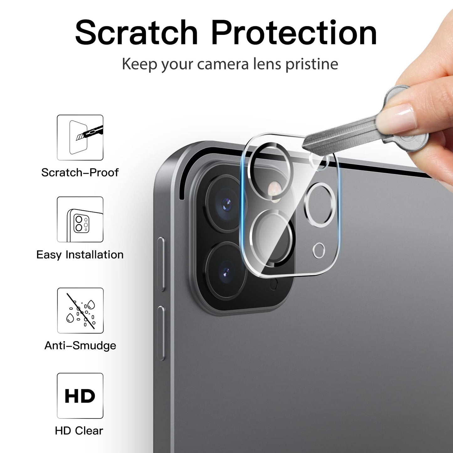 Jetech Screen Protector For Ipad Pro 11-Inch, 2022/2021/2020 (4Th/3Rd/2Nd Generation) With Camera Lens Protector, Tempered Glass