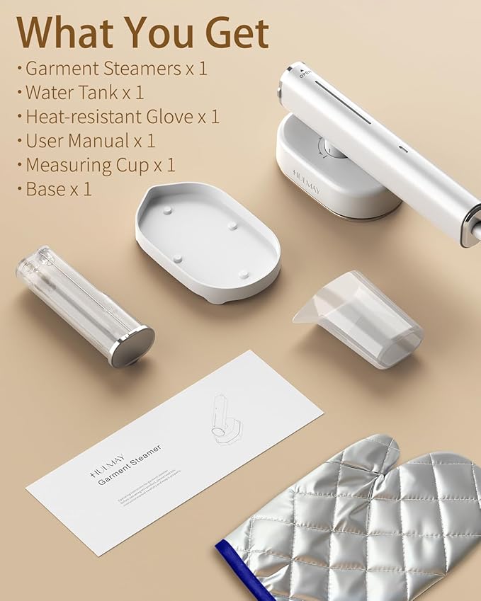 Portable Steamer For Clothes Travel Mini Steamer and Iron Fast 10s Heat-Up, Horizontal and Vertical 1200W Effortless Wrinkle Removal, Garment Steamer and Iron for Travel Office Home(110-120V)