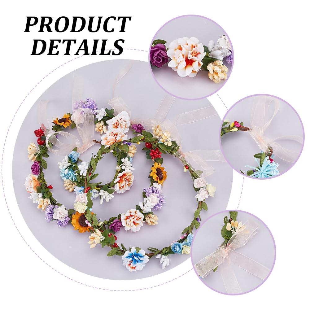 INFUNLY 261pcs/Set DIY Flower Crowns Making Kit Handmade Floral Crown Garland Kit Make Your Own Flower Wreath Bridal Shower Wreaths Gift for Women Wedding Home Decor