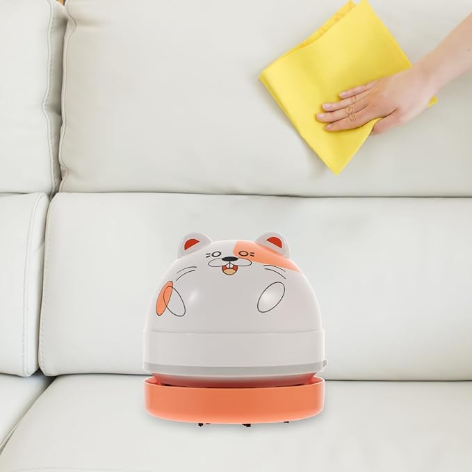 BESPORTBLE Portable Mini Table Vacuum Cleaner Battery Powered Lightweight Desktop Dust Remover for Keyboard Crumbs Hair Car Office Home Use with Brush