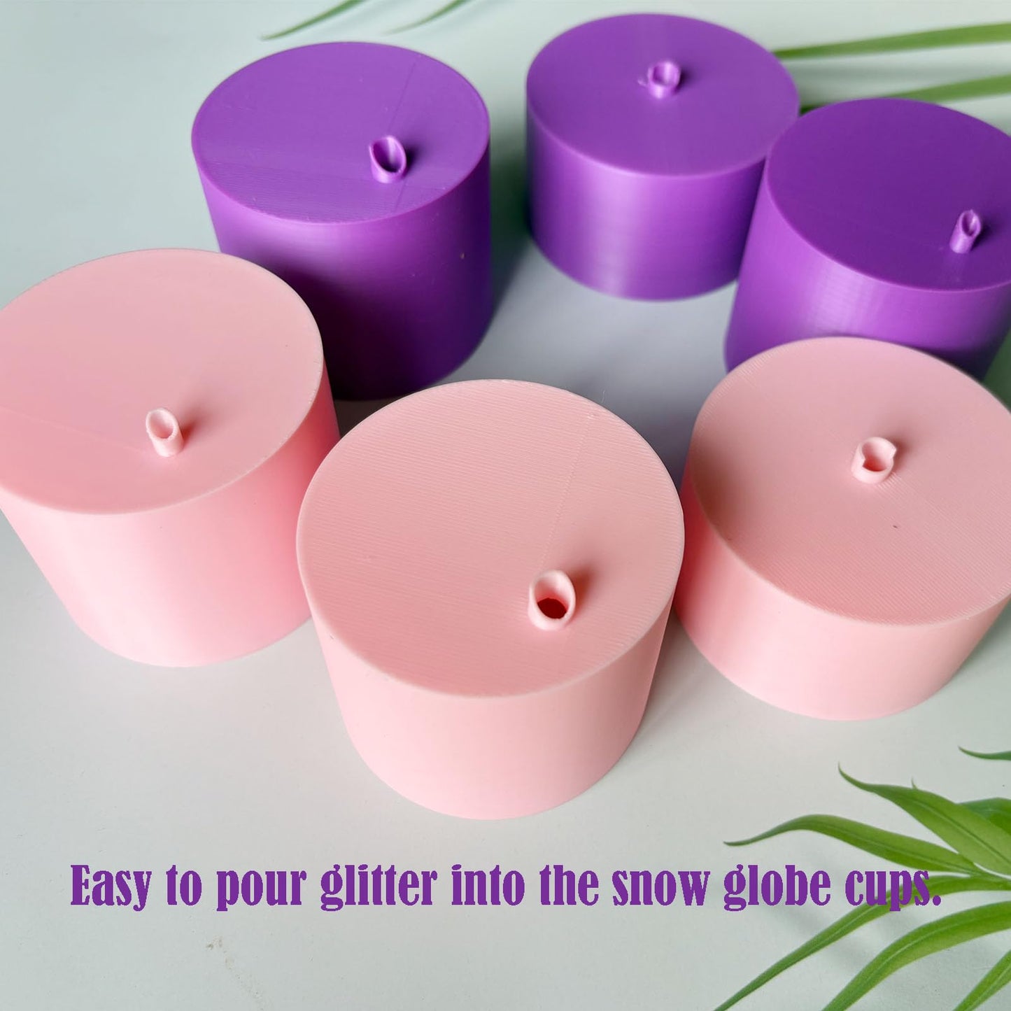 JILINWE Pink Snow Globe Glitter Funnel, 3-Piece Set, Large & Small Funnel for Snow Globe Tumblers, No Mess, Silicone & Plastic Material