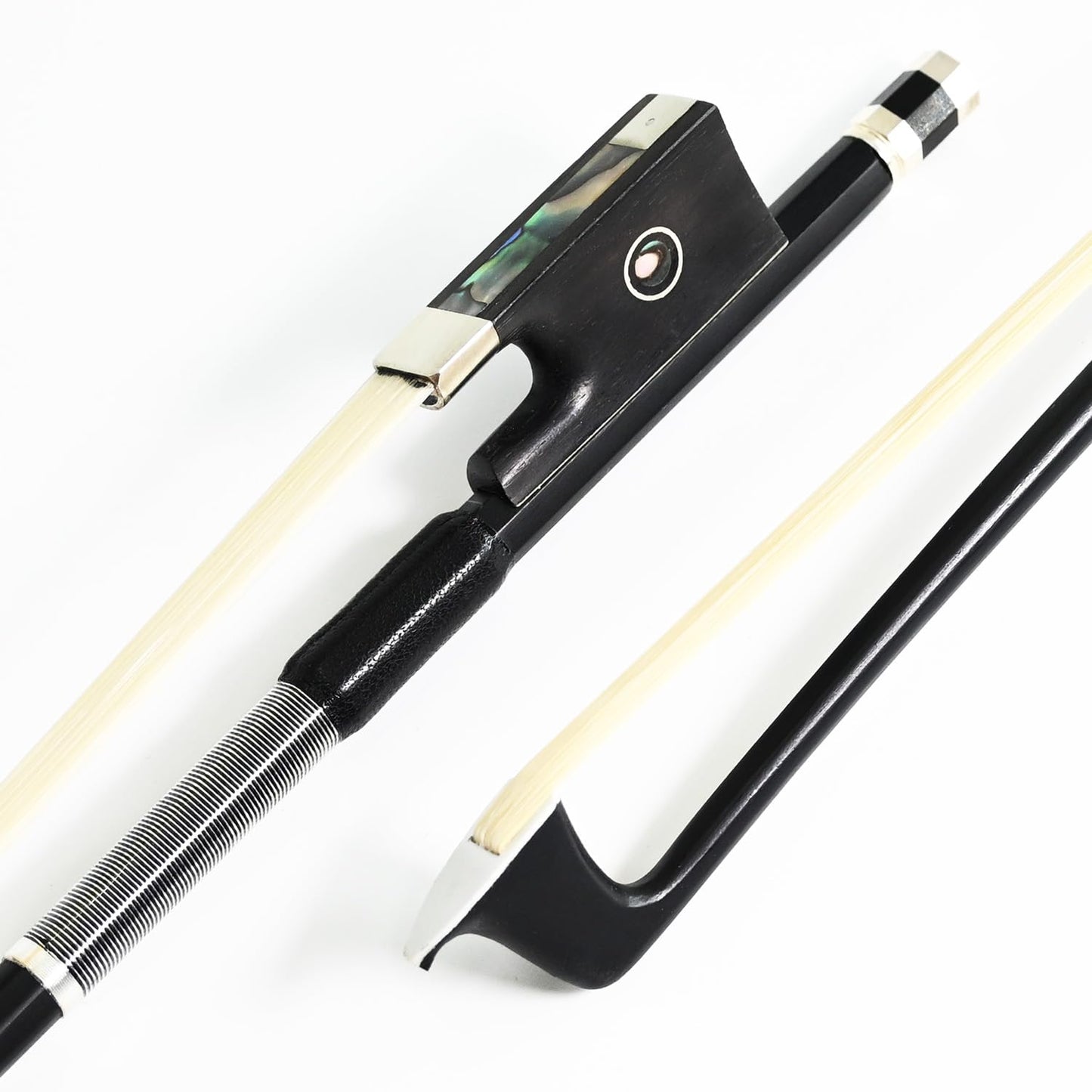 Carbon Fiber Violin Bow Half 1/2 Size Vingobow 100V Advanced Level 62Cm Parisian Eyes Ebony Frog Real Mongolian White Horse Hair