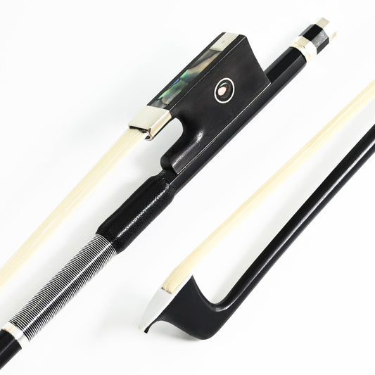 Carbon Fiber Violin Bow Half 1/2 Size Vingobow 100V Advanced Level 62Cm Parisian Eyes Ebony Frog Real Mongolian White Horse Hair