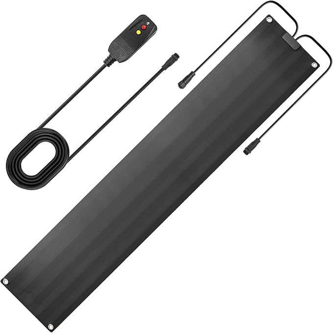 Graphene Snow Melting Mats for Stairs,Non-Slip Rubber Heated Walkway Mat,Fast Ice Melt 3 in/h,Safe & Energy Saving with Extended 50cm Cord,10"x60" with Plug