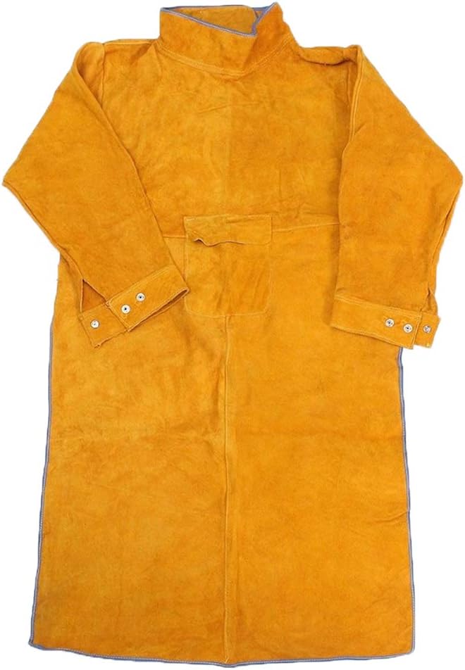 Leather Welding Apron with Sleeves,Heavy Duty Welding Jacket,Heat Flame Resistant Welder Apron for Men