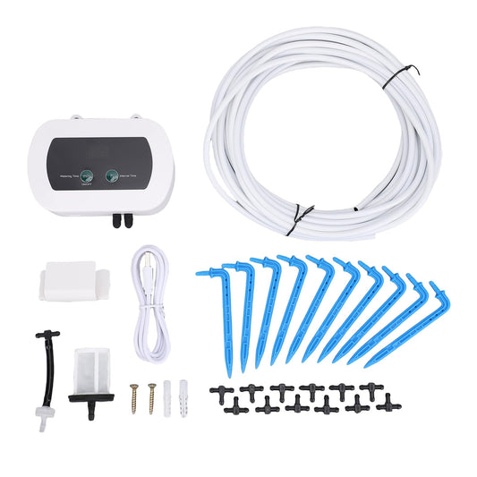 ZJchao Smart Automatic Watering System Plant Waterer 10 Potted Plants IP65 Drip Irrigation LED Display Timer (BSV-IC201)