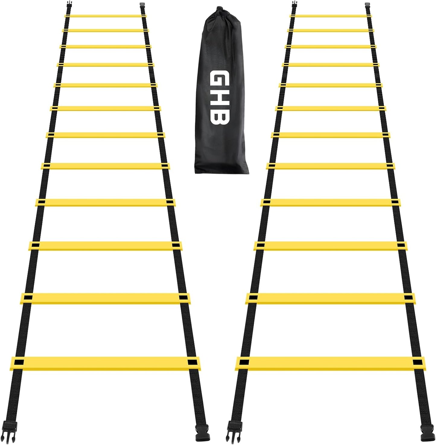 GHB Pro Agility Ladder Agility Training Ladder Speed 12 Rung 20ft with Carrying Bag