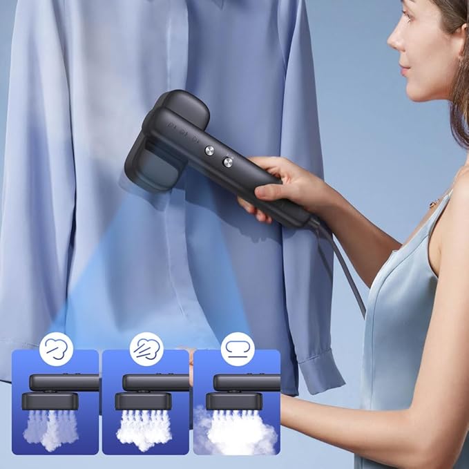 Portable Clothes Steamer Handheld for Travel, 110-230V dual voltage, 2in1 Mini Steamer & Iron for Clothes, 30s Fast Heat Up, Compact for Home,Office& Travel, Global and Europe,Asia