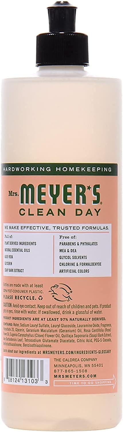 MRS. MEYER'S CLEAN DAY Dish Soap, Geranium, 16-Ounce (Pack - 6)