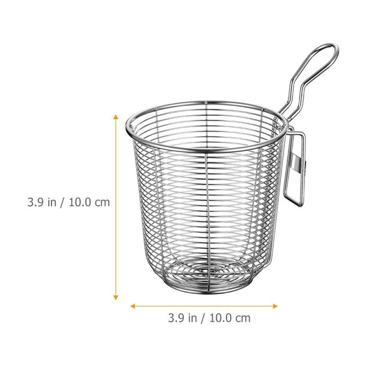 PRETYZOOM Stainless Steel Noodle Strainer with Heat-Resistant Mesh 3.85X3.85X3.74In Hot Pot Colander for Ramen and Pasta Cooking Kitchen Supply