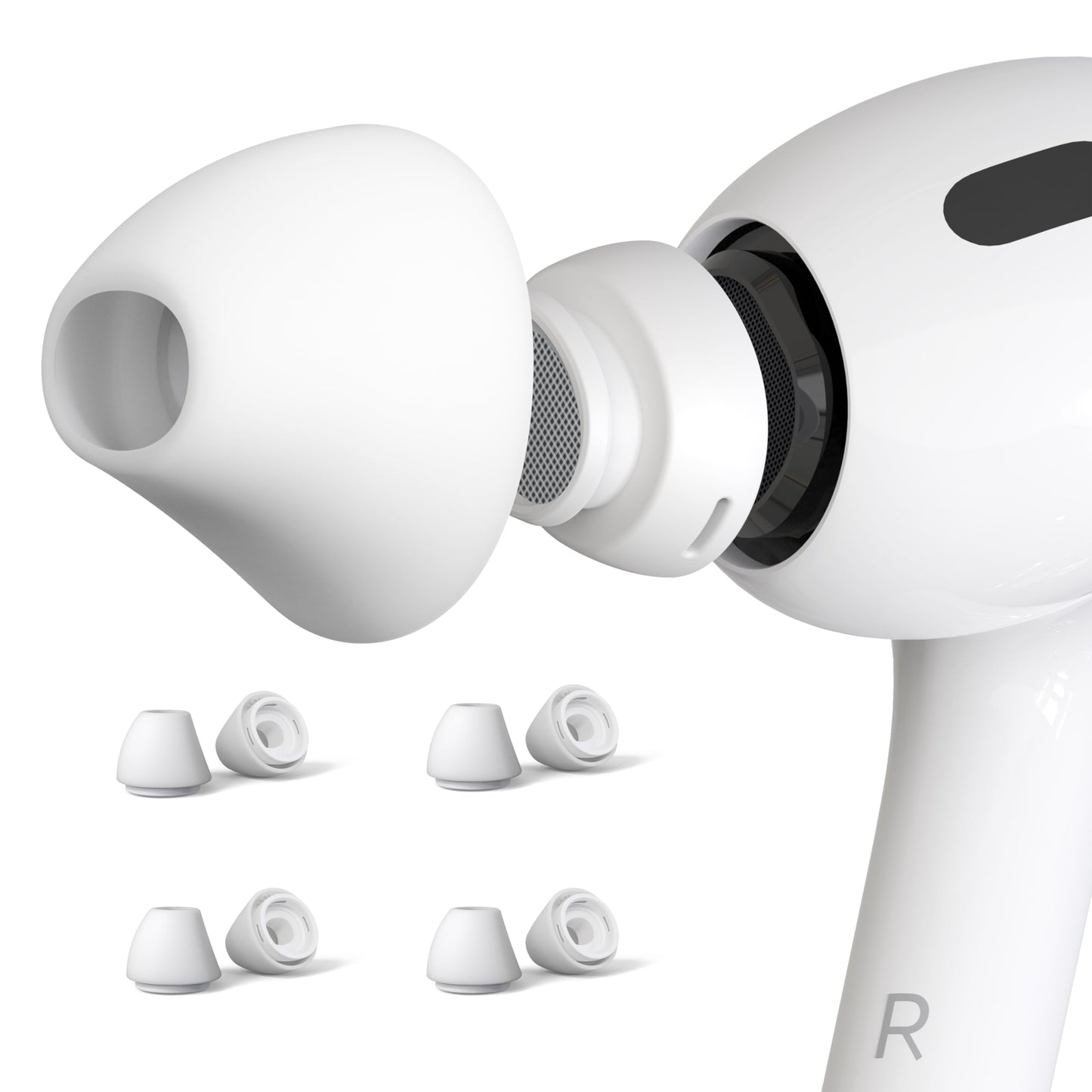 4 Pairs Ear Tips for AirPods Pro 1 & 2 [Relief Pain] [Fit in Case] Noise Cancellation Add Grip Sport Earbuds Extra Small/Small/Medium/Large (Mix Sizes)-New