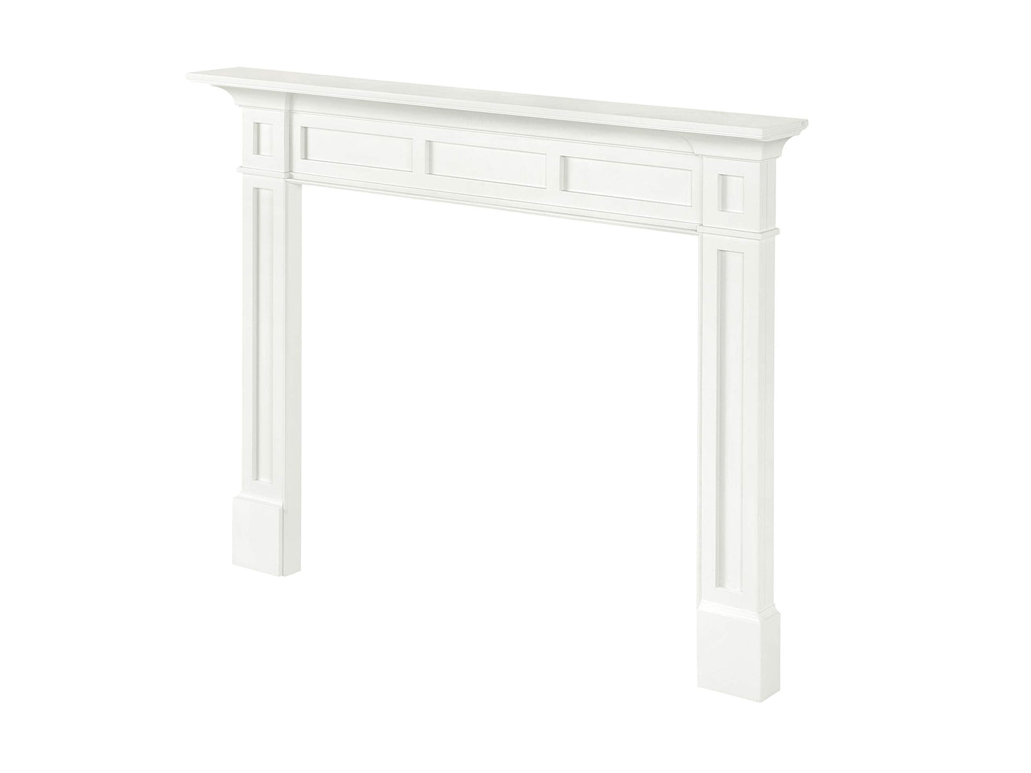 Pearl Mantels ARYB48515 Furniture for Your Fireplace, Premium Grade A MDF Mantel Surround, Crisp White Paint, Interior Opening 48" W x 42" H