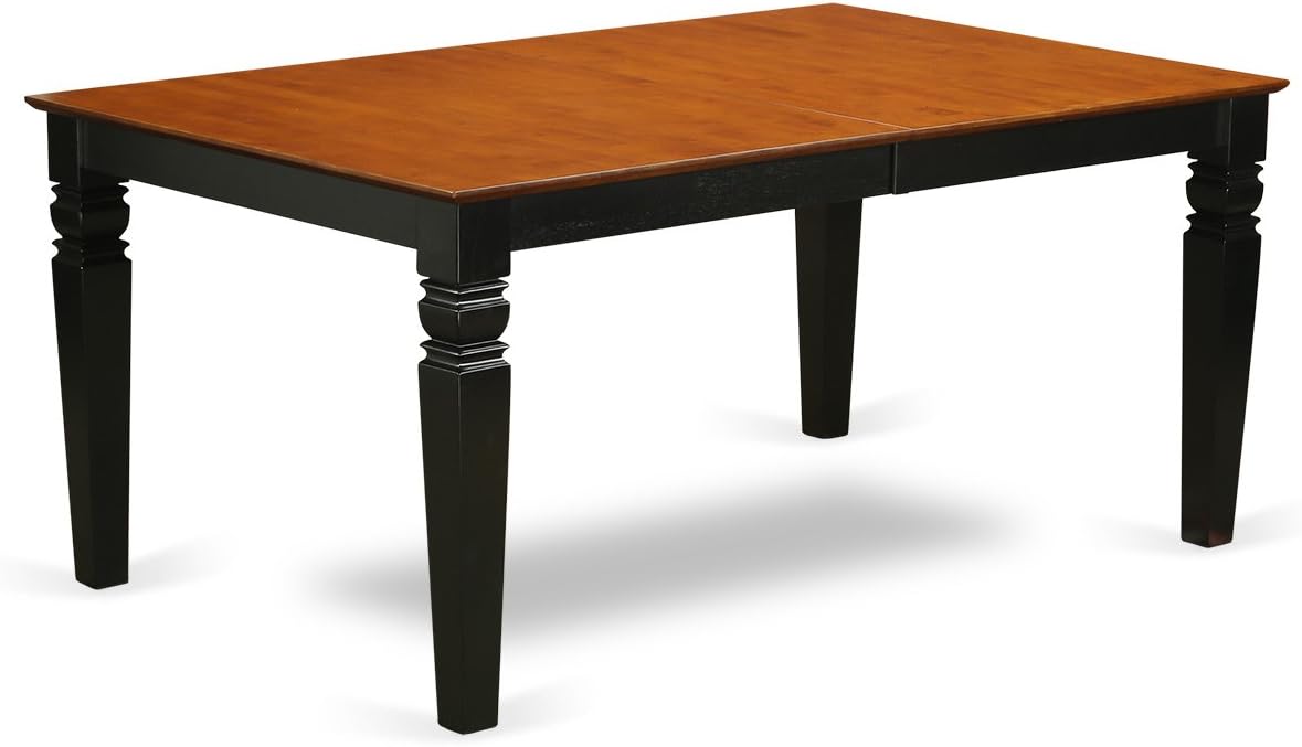 East West Furniture LGPF9-BCH-C 9 Piece Dining Table Set Includes a Rectangle Dining Room Table with Butterfly Leaf and 8 Linen Fabric Upholstered Chairs, 42x84 Inch, Black & Cherry