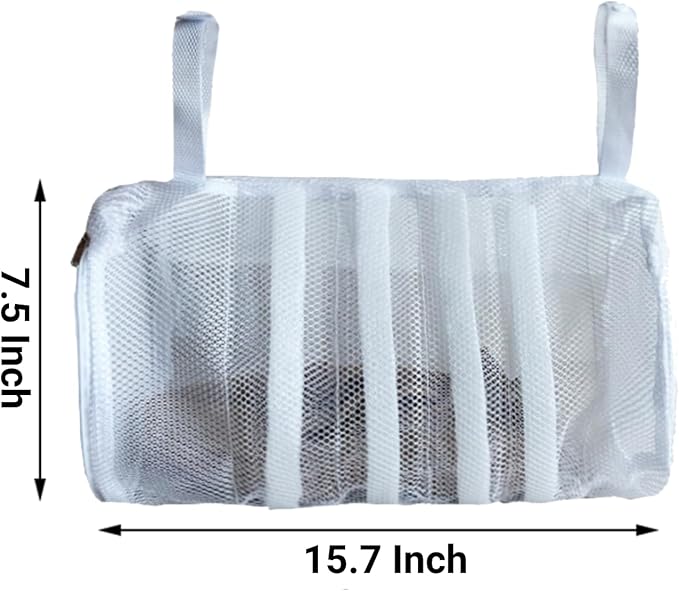 Shoe Wash Bags, Mesh Cleaning Bags for Sneaker, Underwear, Socks, Hangable Mesh Laundry Bags for Washing Machine, 2 Packs
