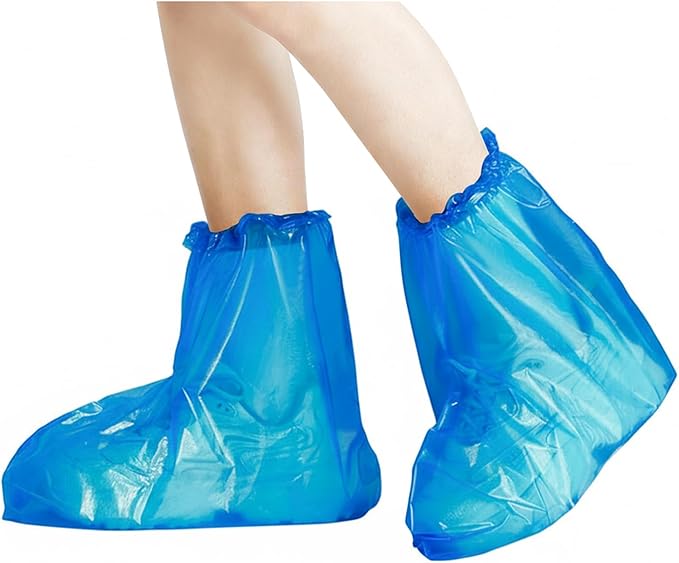 12 Pairs Waterproof Shoe Covers Plastic Boot Covers Disposable Thicker Rain Shoes and Boots Cover Non-Slip,Indoor Outdoor Overshoes for Men and Women