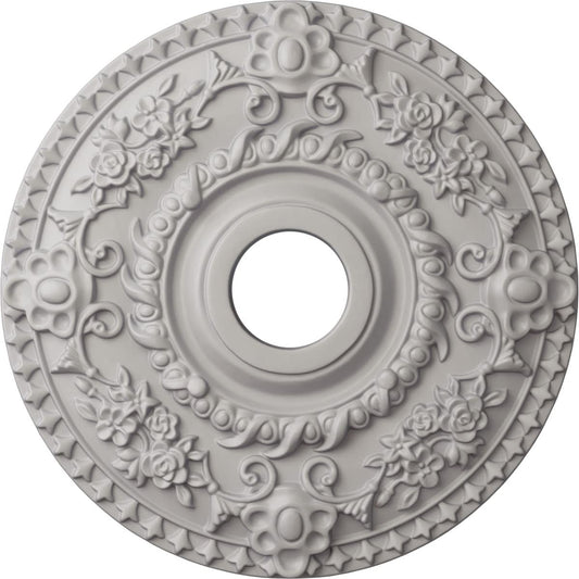 Ekena Millwork Cm18Rouwf Rose Ceiling Medallion, Ultra Pure White