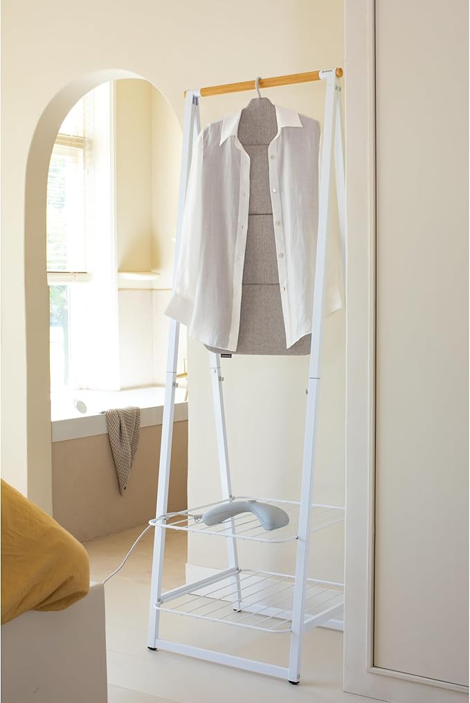 Brabantia - Foldable Steam Board - for High Pressure Clothes Steaming - Solid Heat Resistant Surface - Versatile Hanging Hook - Easier Steaming with Handheld Steamers - 36 x 16 inches - Gray