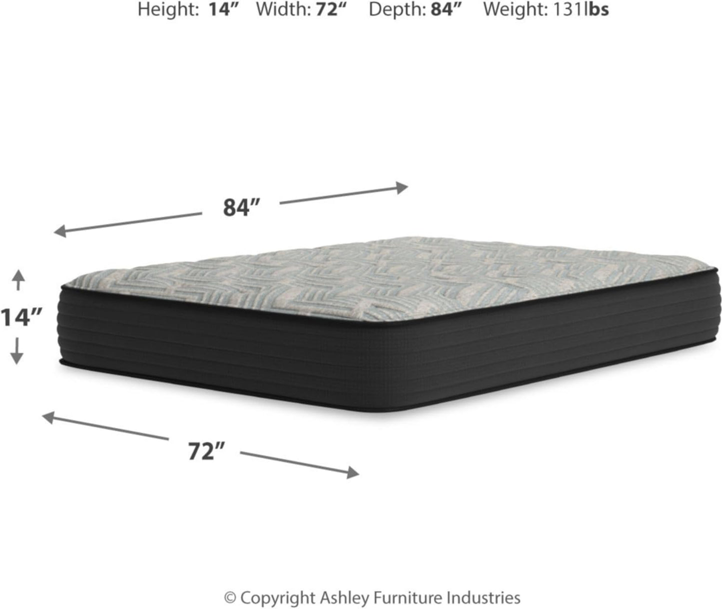 Signature Design by Ashley Twin Size Comfort Plus 10 Inch Hybrid Mattress with Lumbar Support Gel Memory Foam, Fiberglass Free, Mattress In A Box