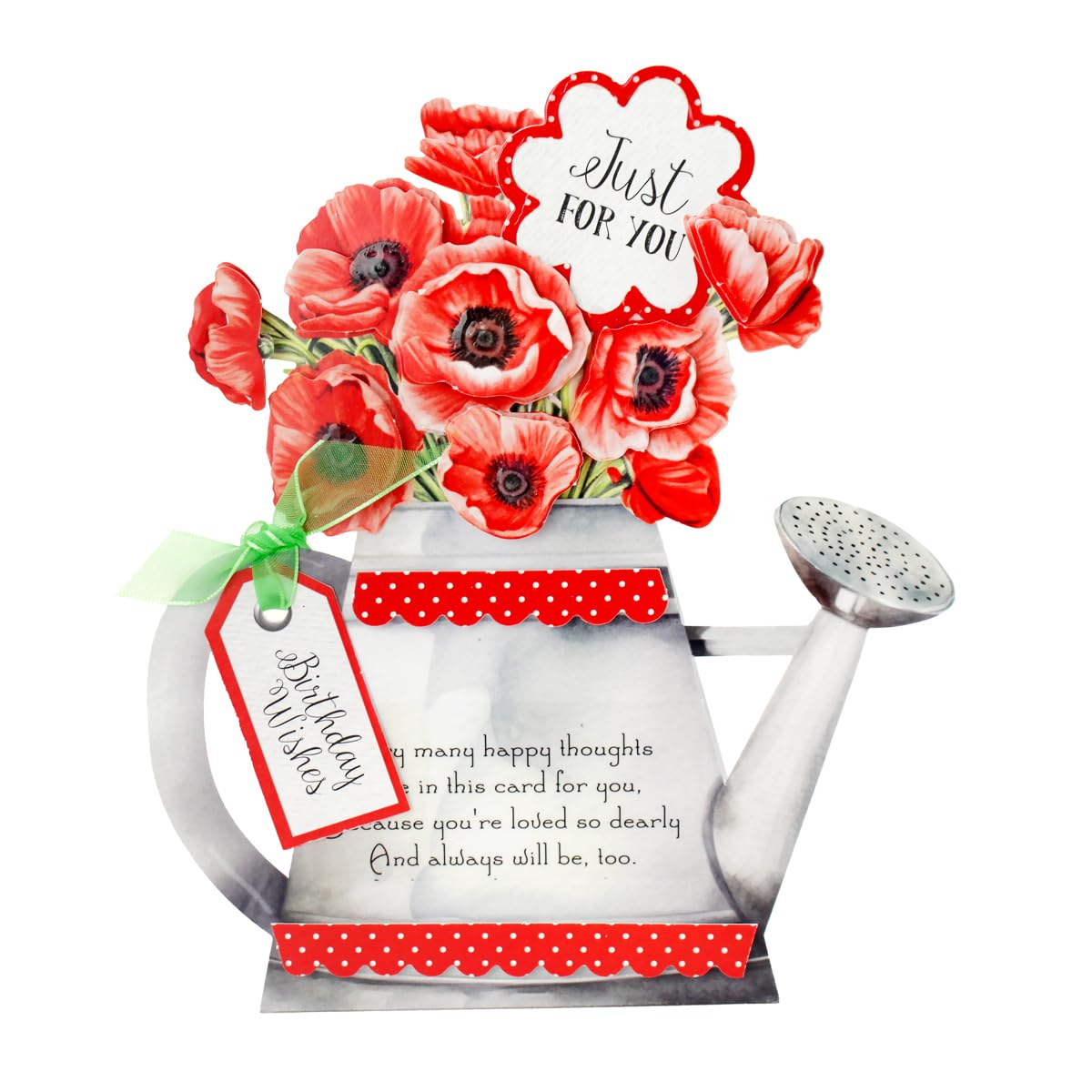 Katy Sue Watering Can Blossoms & Blooms Card Making Kit. 8 Shaped Cards, 3 Sheets of Floral Die Cut Decoupage, 8 Envelopes, Adhesive Foam Pads, & Instructions. For Card Making Supplies & Card Crafting