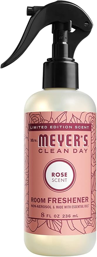 Mrs. Meyer’s Clean Day Room Freshener Spray, Rose Scent, Limited Edition Scent, Contains Essential Oils 8 Fl Oz (Pack of 4)