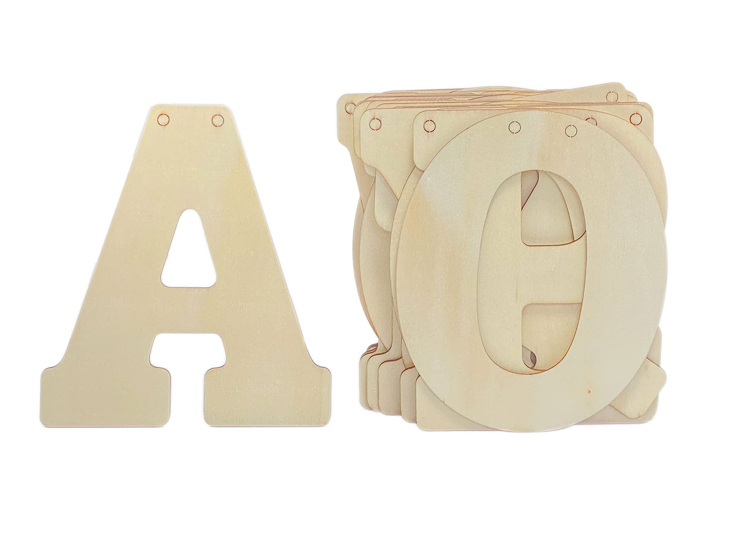5 Inch 66 Pieces Wooden Letters Unfinished Wood Alphabet Letters for Crafts (2 Sets of A-Z with Extra Vowels)