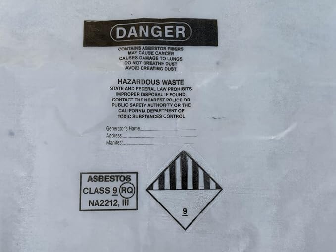Asbestos Disposal Bags – 33" x 50" Clear Polyethylene, 6 Mil, Made in USA - Sandbaggy (1)