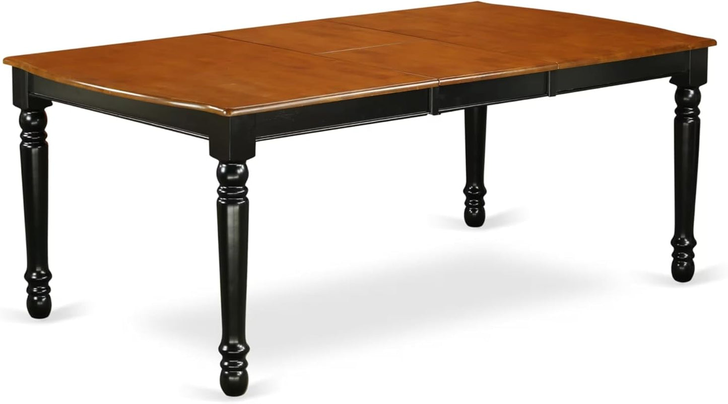 East West Furniture DOAN5-BCH-W 5 Piece Dining Table Set for 4 Includes a Rectangle Kitchen Table with Butterfly Leaf and 4 Dinette Chairs, 42x78 Inch, Black & Cherry