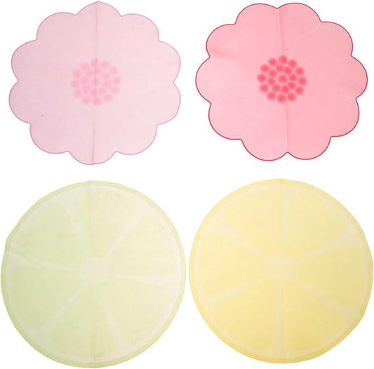 4pcs Silicone Stretch Lids for Bowls Food Grade Flexible Seal Covers Reusable Bowl Covers for Kitchen Oven Microwave Refrigerator Food Preservation