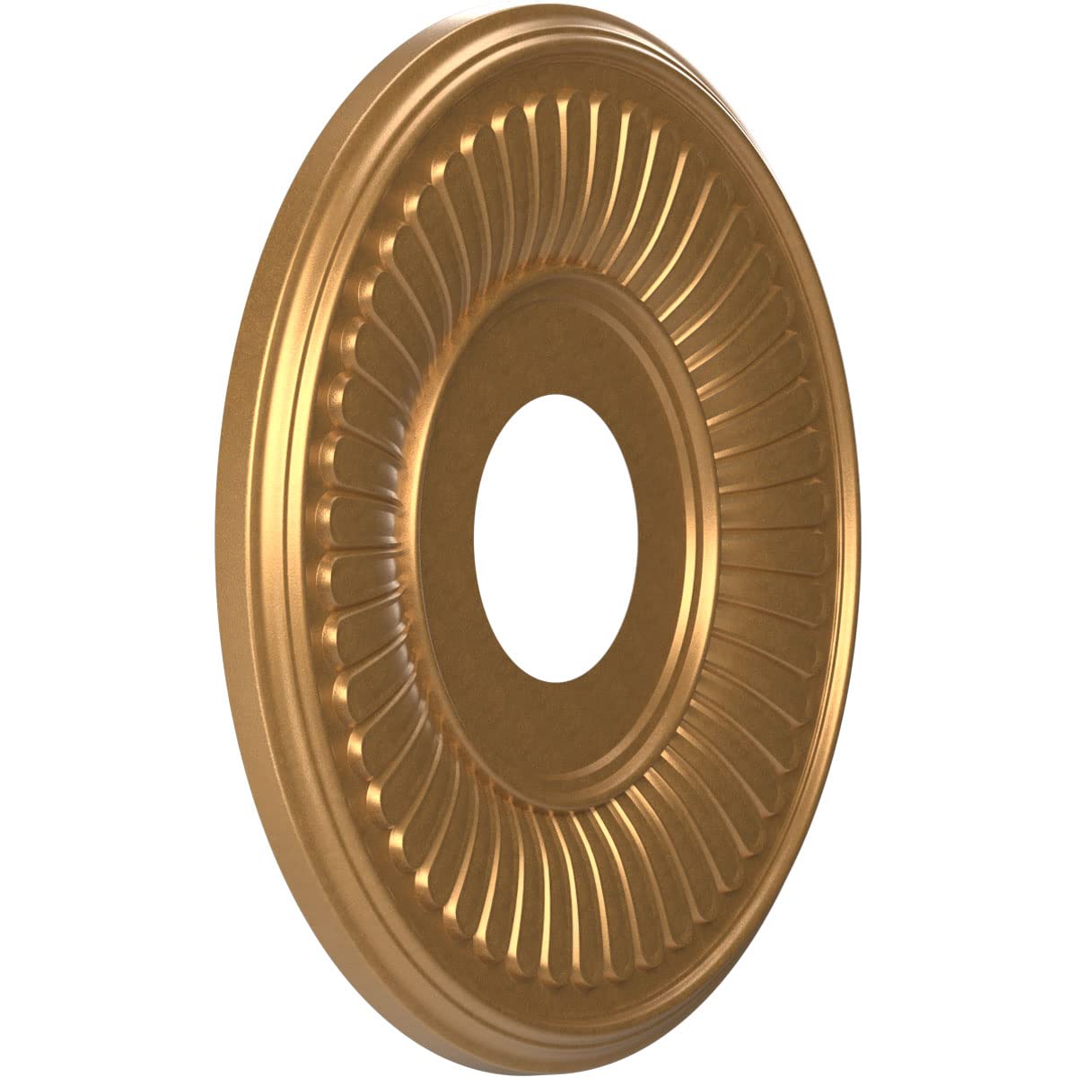 Ekena Millwork Cmp13Bebgl Berkshire Thermoformed Pvc Ceiling Medallion (Fits Canopies Up To 5 3/4), 13Od X 3 1/2Id X 3/4P, Brigh