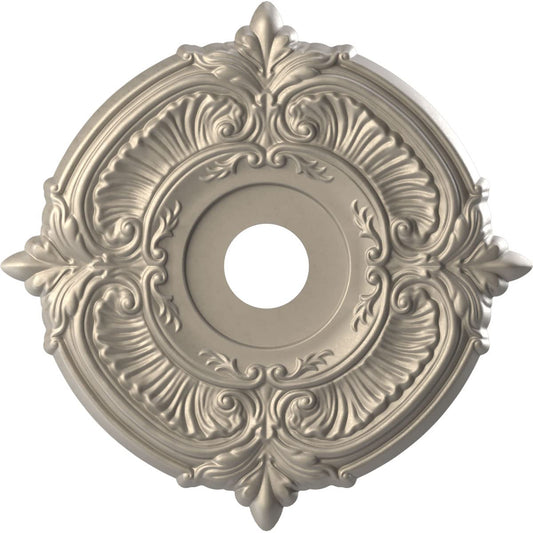 Ekena Millwork Cmp19Atcsv Attica Thermoformed Pvc Ceiling Medallion (Fits Canopies Up To 6 3/4), 19Od X 3 1/2Id X 1P, Metallic S