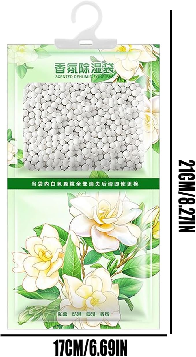 Closet Moisture Absorbers, Hangable Dehumidifier Bags, Scented Humidity Remover Packs for Dormitory Apartment Home Closet Wardrobe Bathroom Laundry Storage Basement RV Garage Odor Control