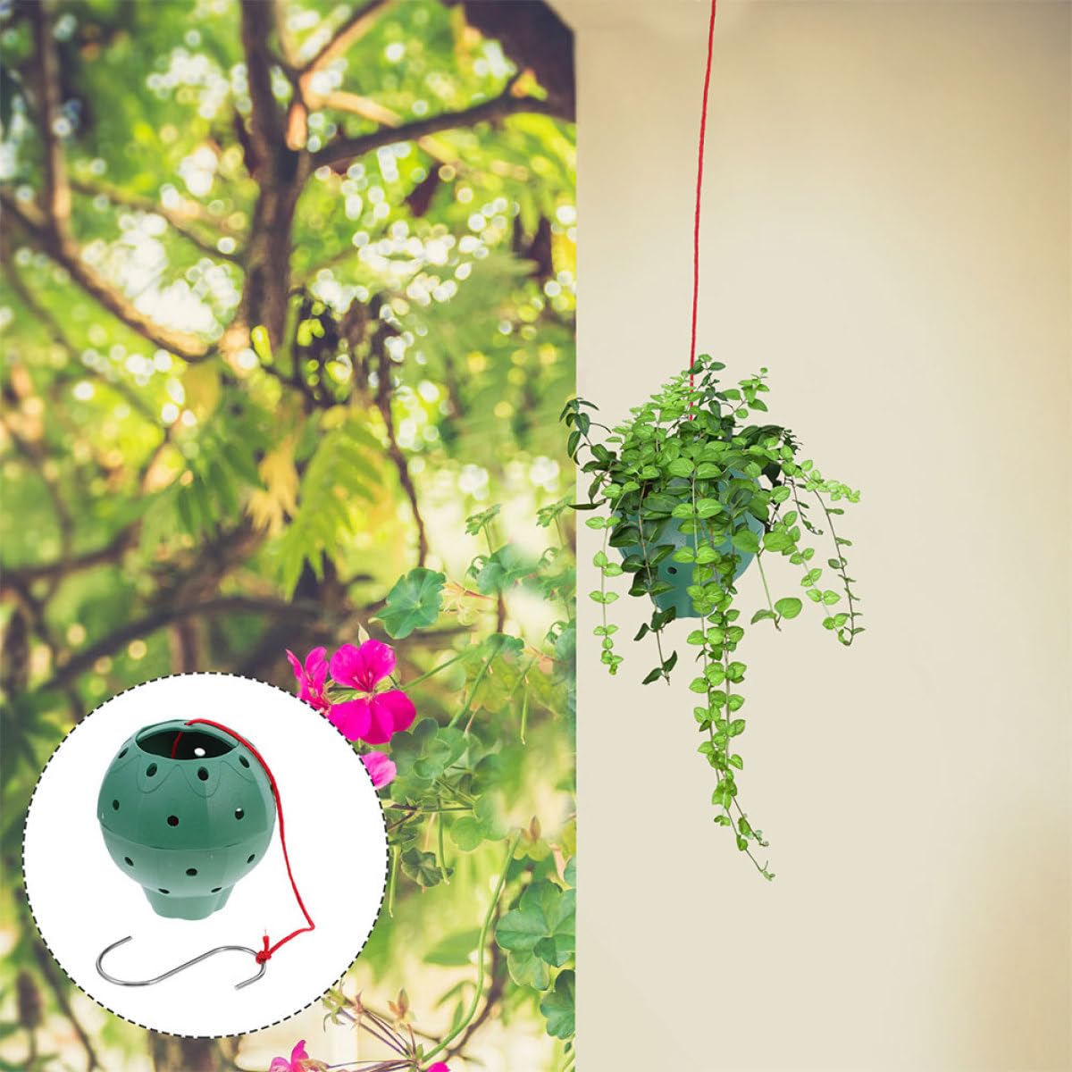 Luxshiny 5pcs Multi-Hole Hanging Strawberry Planters for Succulents and Flowers, Plastic Garden Pots with Side Openings, Suitable for Indoor and Outdoor Seed Starting and Hanging Plants