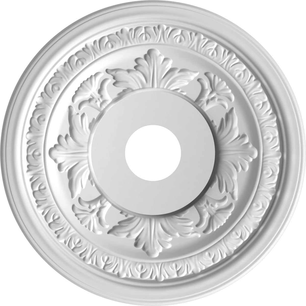 Ekena Millwork 19Od X 3 1/2Id X 1P Baltimore Thermoformed Pvc Ceiling Medallion (Fits Canopies Up To 7 3/4), Aged Dark Steel