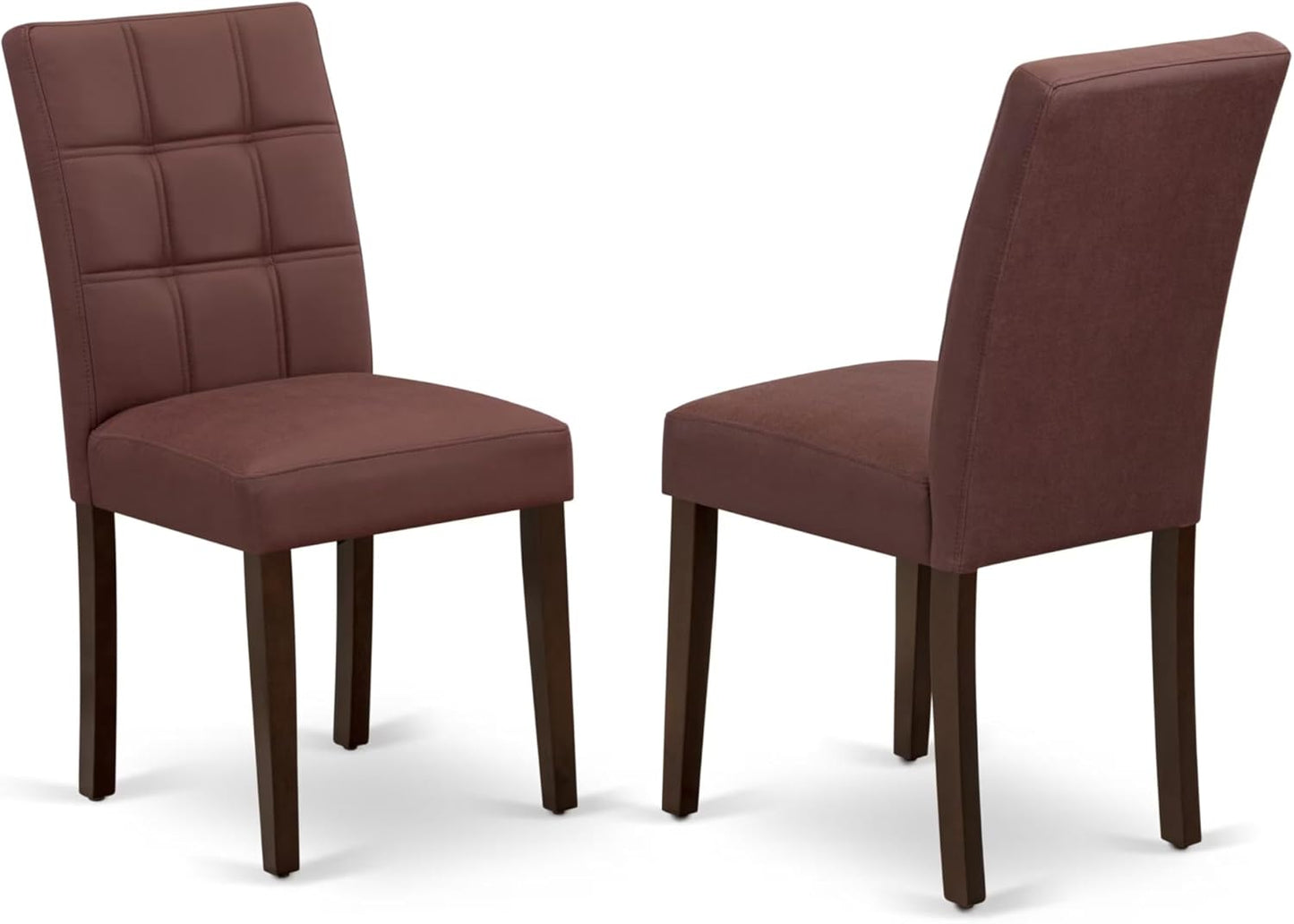 East West Furniture DOAS7-MAH-26 7 Piece Dining Table Set Contain A Dining Room Table and 6 Burgundy Polyester Fabric Upholstered Chairs, Mahogany