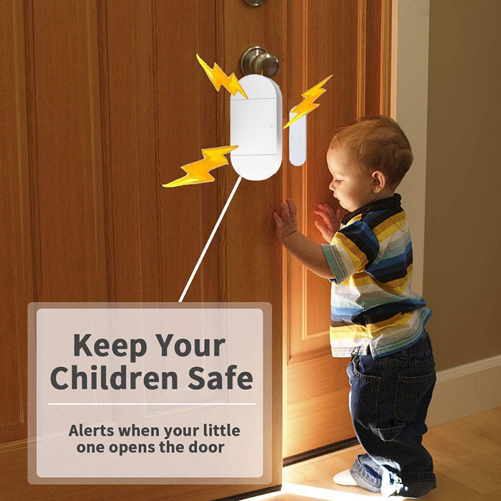 Door Window Alarm When Opened For Home Kids Safety With Remote, Door Entry Magnetic Sensor Alarm For Store/Garage,130Db Loud Ala