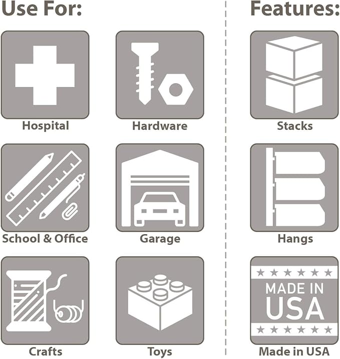 Akro-Mils 30250 AkroBins Plastic Storage Bins, Space-Saving Stackable Bins for Garage, Pantry, Craft Organization, 15-Inch x 16-Inch x 7-Inch, Yellow, 6-Pack