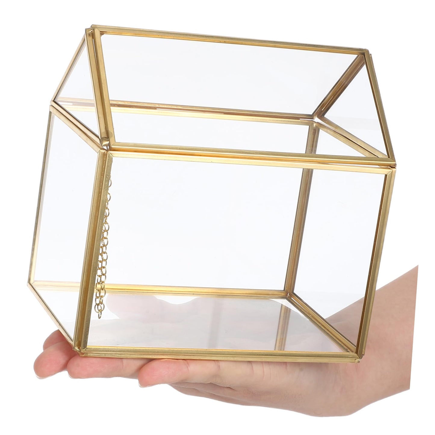 Handmade Glass Planter Terrarium Unique House Shaped Indoor Tabletop Greenhouse for Air Plant Display Geometric Succulent Decor Box for Home and Office Centerpiece