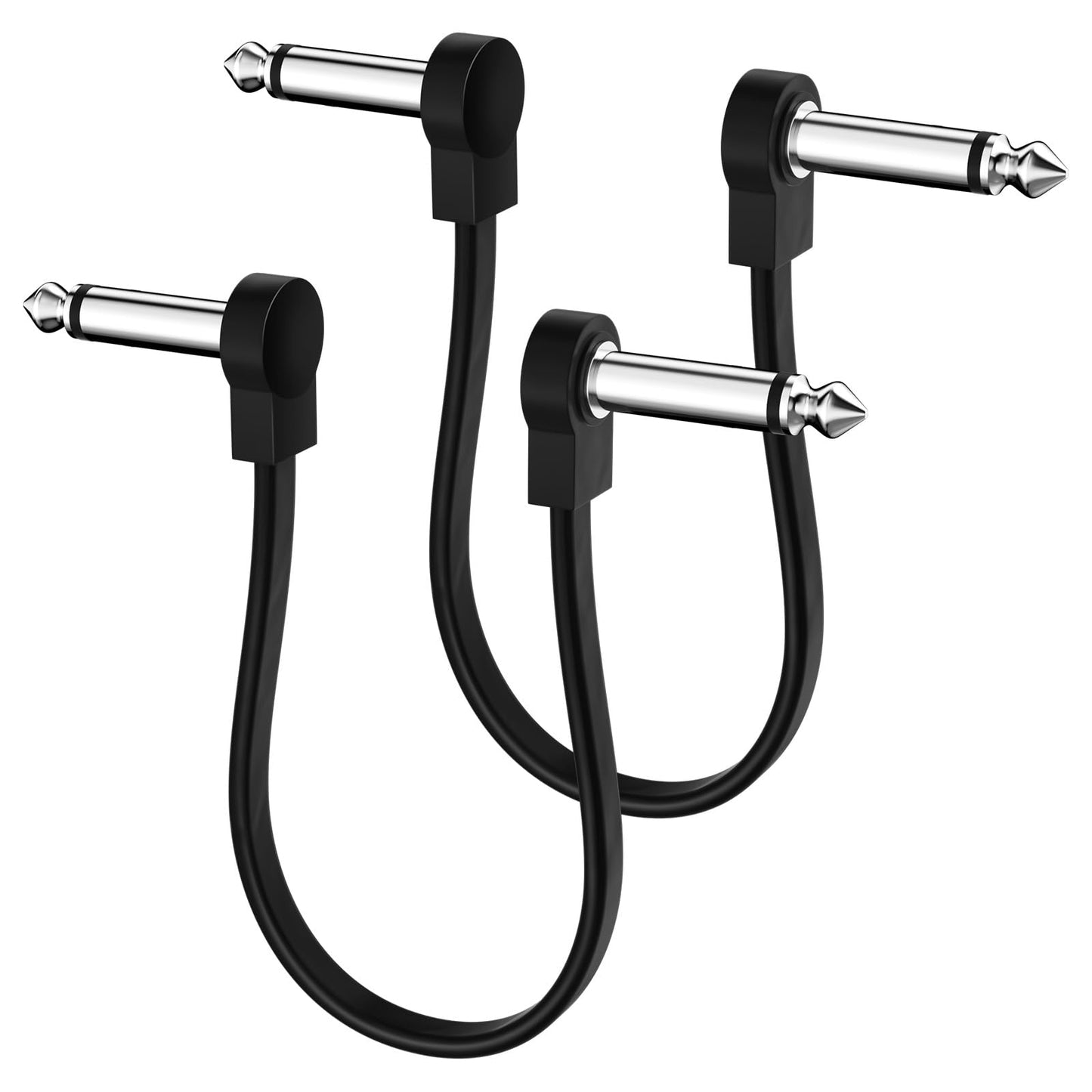 Heams Professional 2 Pack 24 Inch Guitar Patch Cables, Noise Free and Long-Lasting Guitar Pedal Cable, Low Profile Save More Spa
