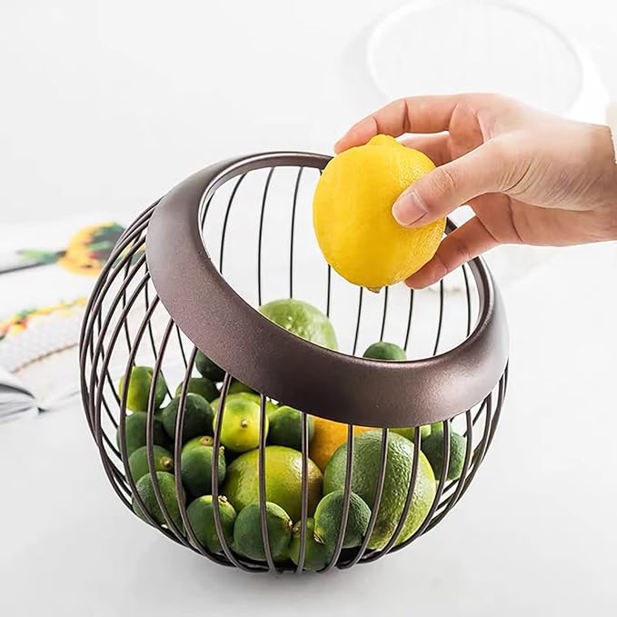 Charmount Coffee Pod Holder, Large Capacity K Cup Holder and Espresso Pod Holder, Coffee Pod Organizer for Keurig K-Cup Storage and Espresso Capsule Holder, Coffee Bar Accessory, Fruit Basket (Brown)