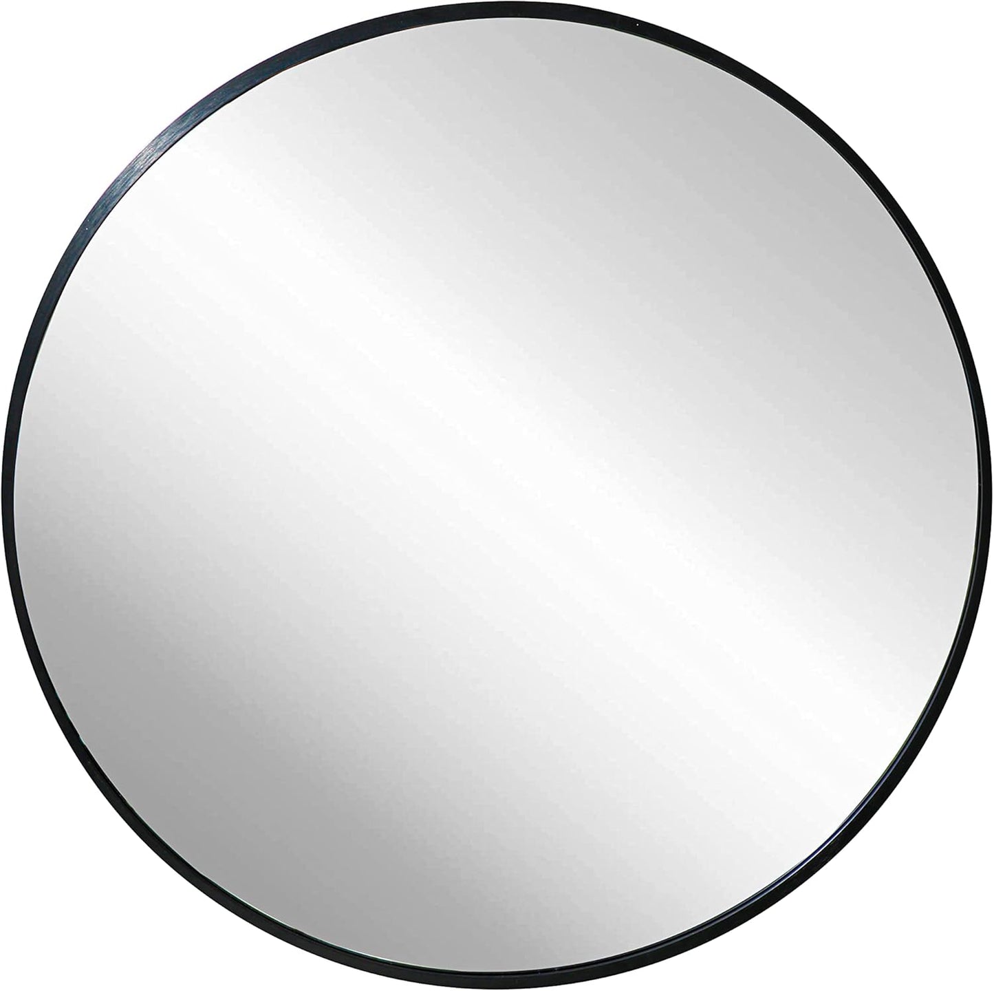 FrameWorks 28" Deluxe Contemporary Black Circular Aluminum Mirror