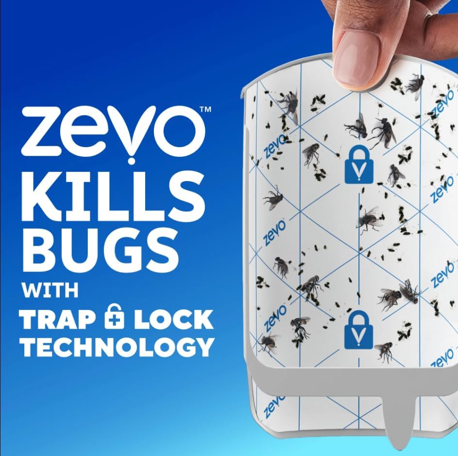Zevo 3-Pack Refill Cartridges for Indoor Fly Trap | Compatible with Zevo Plug-in Devices | Captures Flies, Gnats & Moths