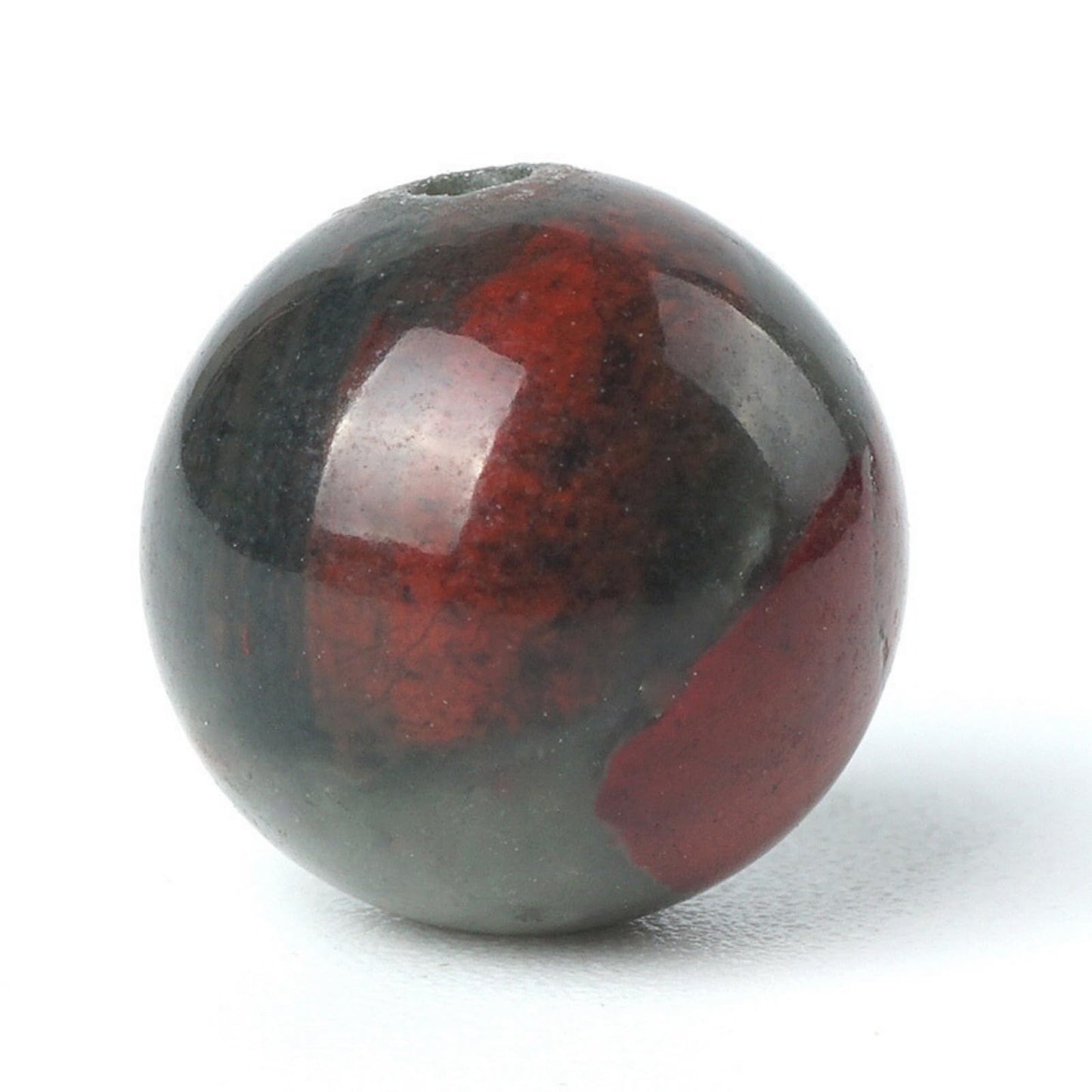 100Pcs Natural Stone 8mm African Blood Stone Round Loose Gemstone Energy Healing Beads Hole Size 1mm DIY Smooth Beads for Bracelet Necklace Earrings Jewelry Making