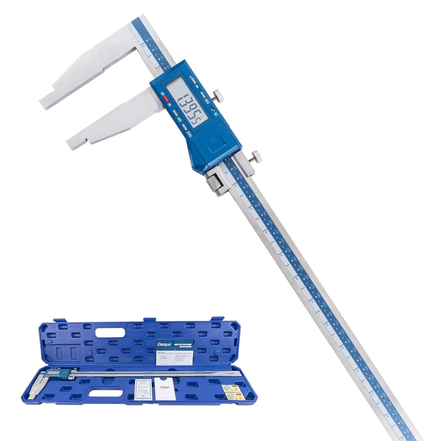 Dasqua 0-40"/1000mm Heavy Duty Long Jaw Absolute Origin Digital Caliper, IP54 Stainless Steel Electronic Measuring Tool, in/mm Conversion, Accurary ±0.0025"/0.06mm, Resolution 0.0005"/0.01mm